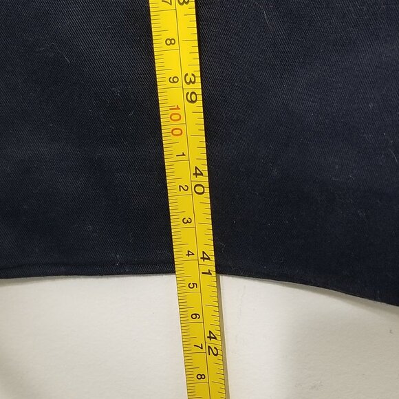 Nautical Blue Preppy Cotton Blend Straight Leg Trouser Plaid Trim Pocket Zip 14 - Picture 7 of 13